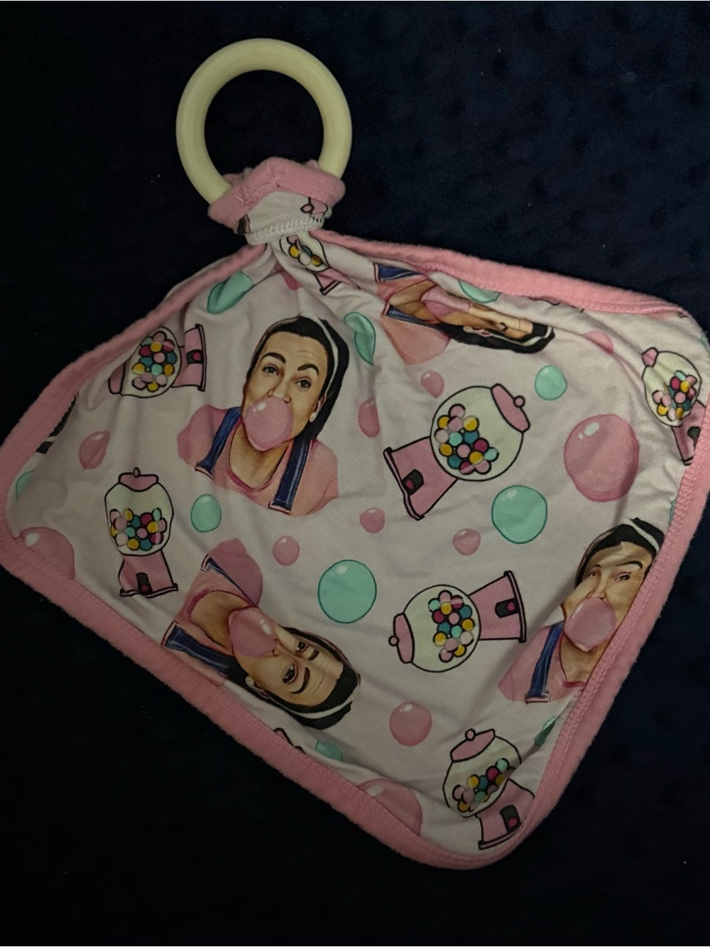 Ms. Rachel icky sticky bubble gum lovey with ring
